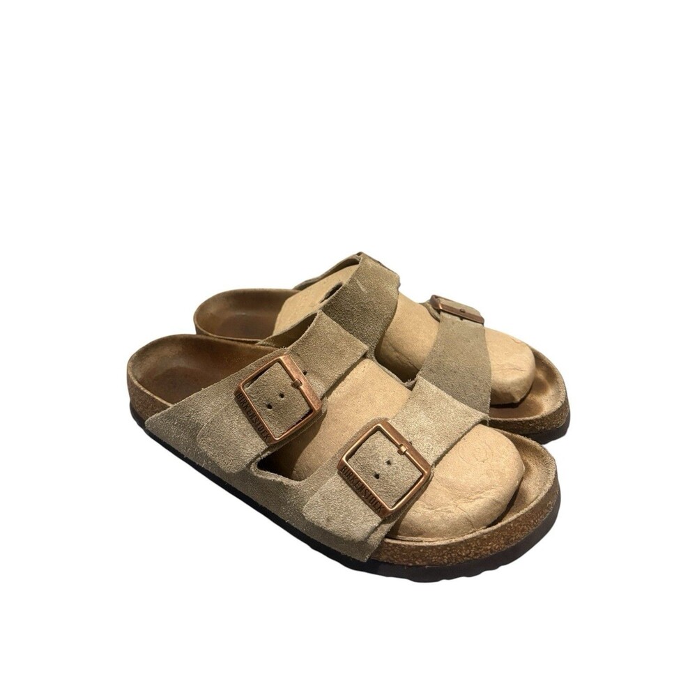Birkenstock Arizona Soft Footbed Suede Unisex-Taupe Sandals Sz 40 W 9.5 M 7.5 - Picture 2 of 6